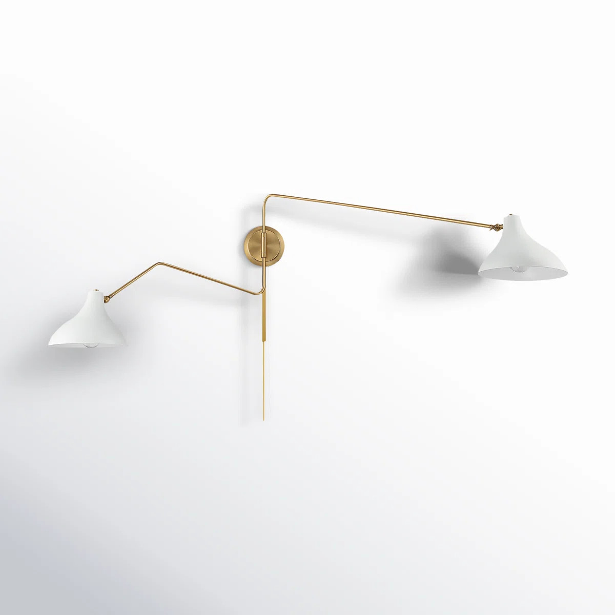 Elyse 2 Light Swing Arm Wall Sconce in White | Wayfair North America