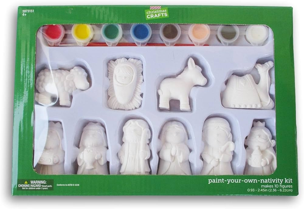 Christmas Crafts Paint Your Own Nativity Kit - Makes 10 Figures | Amazon (US)