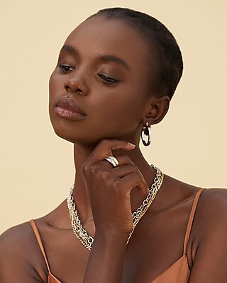 Express x Luv AJ Mini Celine Hoop Earrings | Express