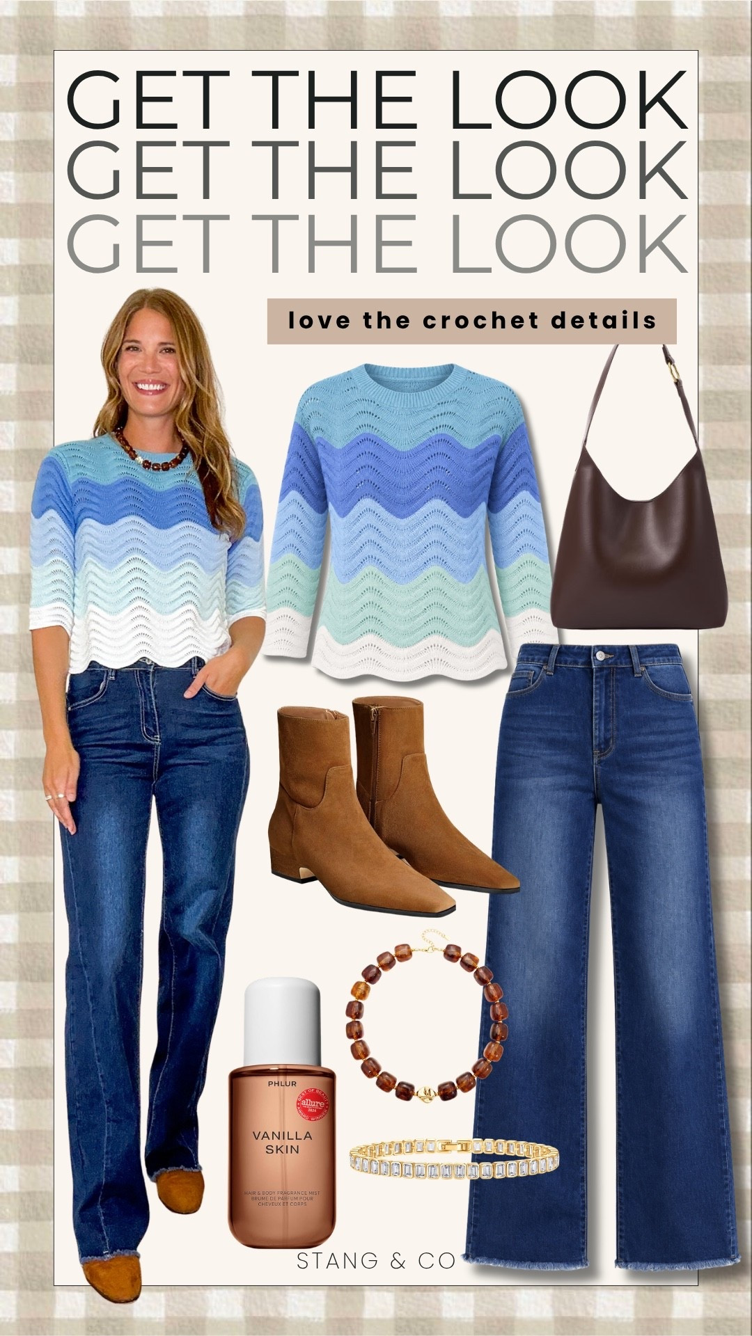 This crochet sweater is such a fun way to add color to a denim outfit. The wave pattern and open knit give it plenty of detail, and the blue tones pair so well with dark wash jeans and brown accessories.

Crochet sweater, Blue sweater, Tall girl outfit, Tall friendly fashion, Dark wash jeans, Fall outfit ideas, Casual fall outfit, Colorful sweater, Denim outfit, Brown accessories, Everyday fall style, StangandCo

#LTKootd #LTKSeasonal #LTKTall