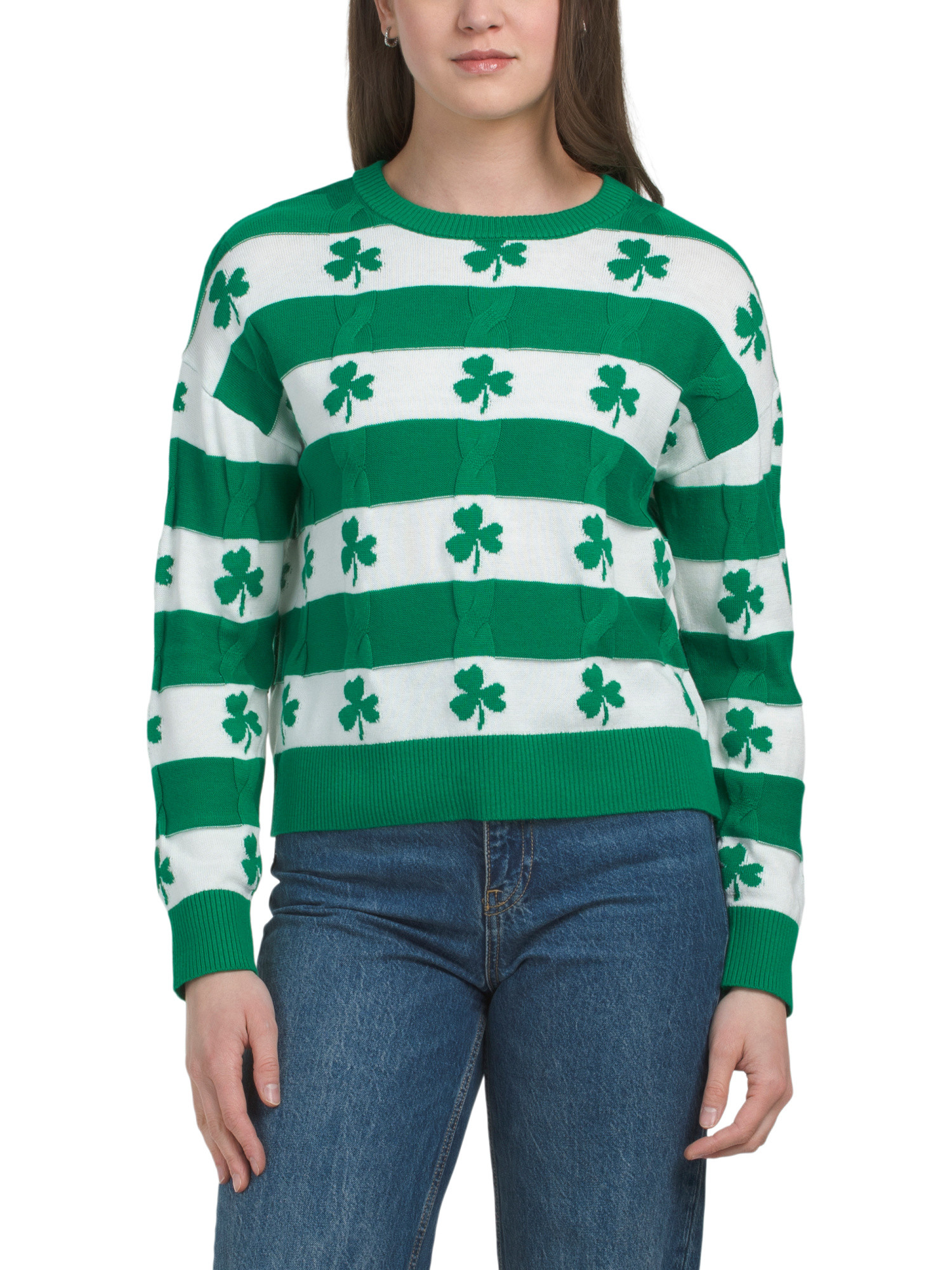 Shamrock Striped Pull Over Sweater | Juniors | Marshalls | Marshalls