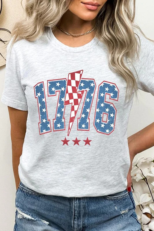 1776 America 4th Of July Graphic T Shirts | ASH / S | Casual Chic Boutique
