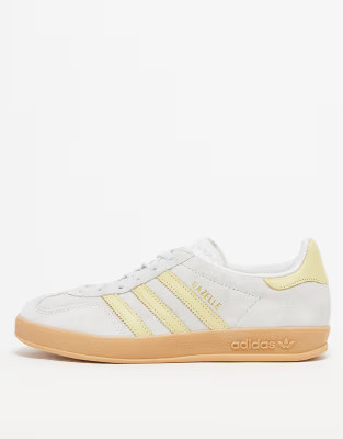 adidas Originals Gazelle Indoor unisex trainers in silver and yellow | ASOS | ASOS (Global)