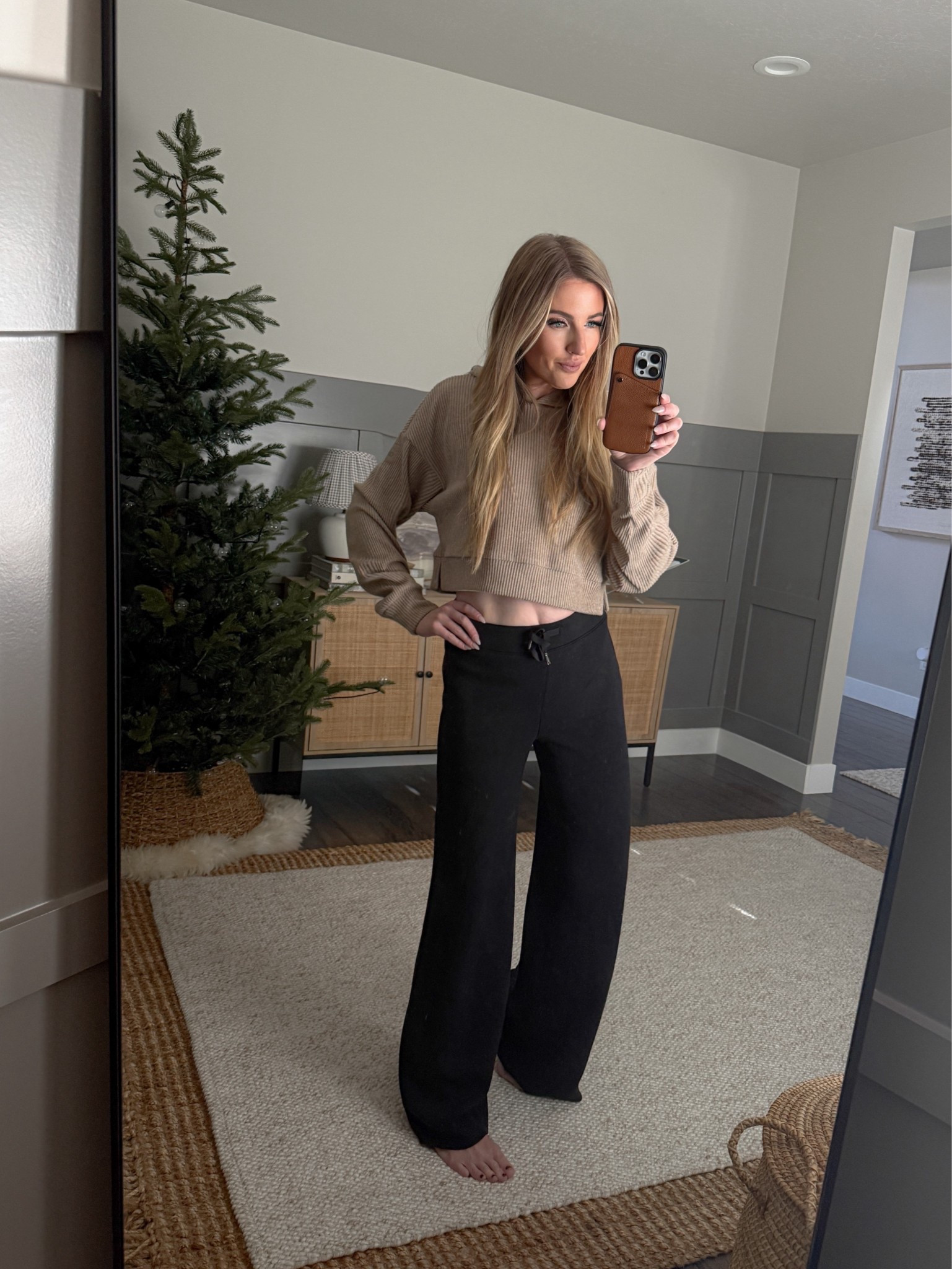 This is the outfit I keep reaching for when I want to look put together but still feel like I’m basically in loungewear. The Alo Muse ribbed cropped hoodie in XS hits right at the waist so it gives shape without feeling tight, & the SPANX AirEssentials wide leg pants in a size small give that relaxed, draped fit with extra length.

alo muse ribbed hoodie-cropped hoodie women-neutral hoodie outfit-spanx airessentials wide leg pants-wide leg lounge pants-soft travel pants-comfy airport outfit-athleisure outfit women-lounge set neutral-cozy matching set-relaxed fit pants-everyday loungewear-home outfit ideas-soft knit hoodie-minimalist outfit-neutral capsule wardrobe-winter lounge outfit-comfy chic outfit-soft athleisure-easy everyday outfit-styled loungewear

#LTKootd #LTKActive #LTKmomlife