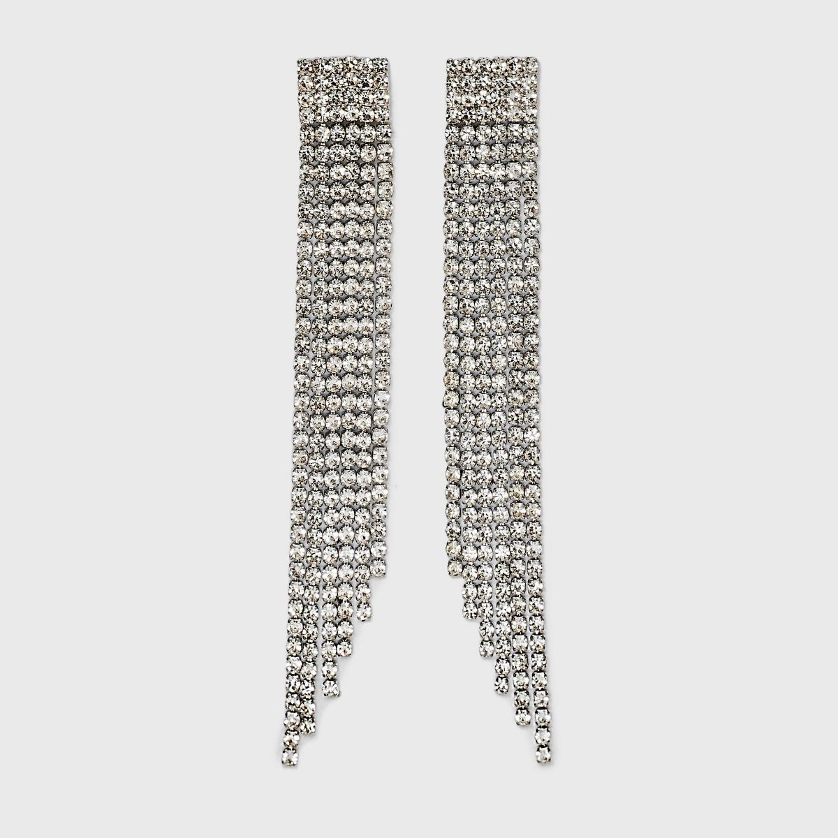 Linear Clear Crystal Drop Earrings - A New Day™ Silver | Target