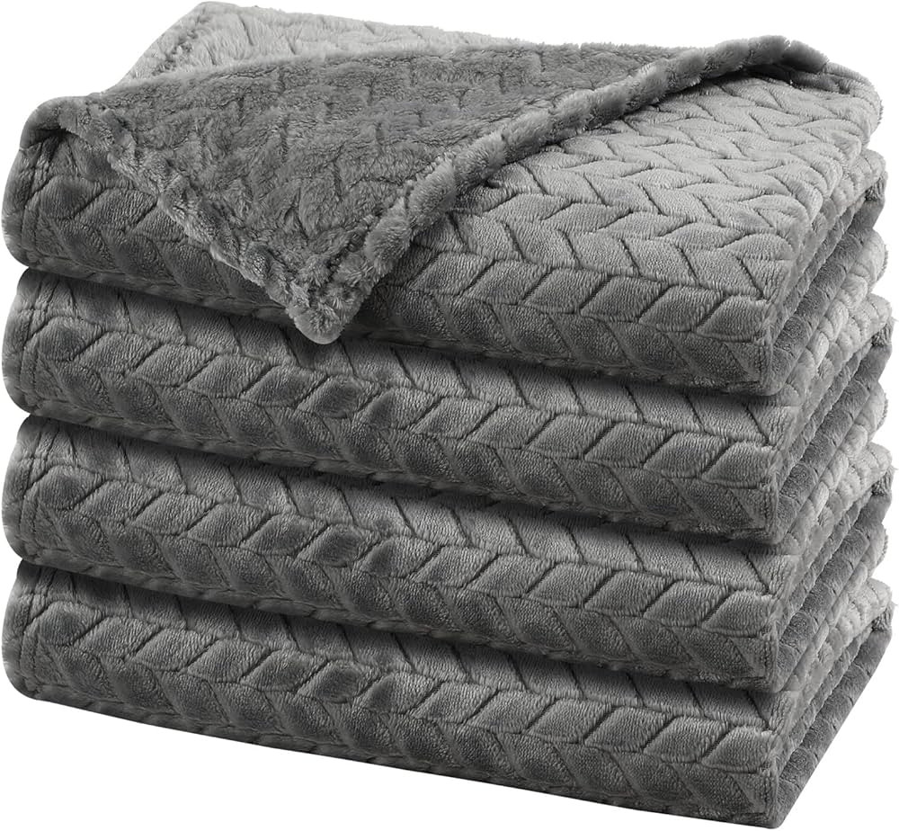 Chumia 4 Pcs Baby Blanket Flannel Cozy Throw Fuzzy Soft Warm Blanket for Newborn Sherpa Fluffy Cr... | Amazon (US)