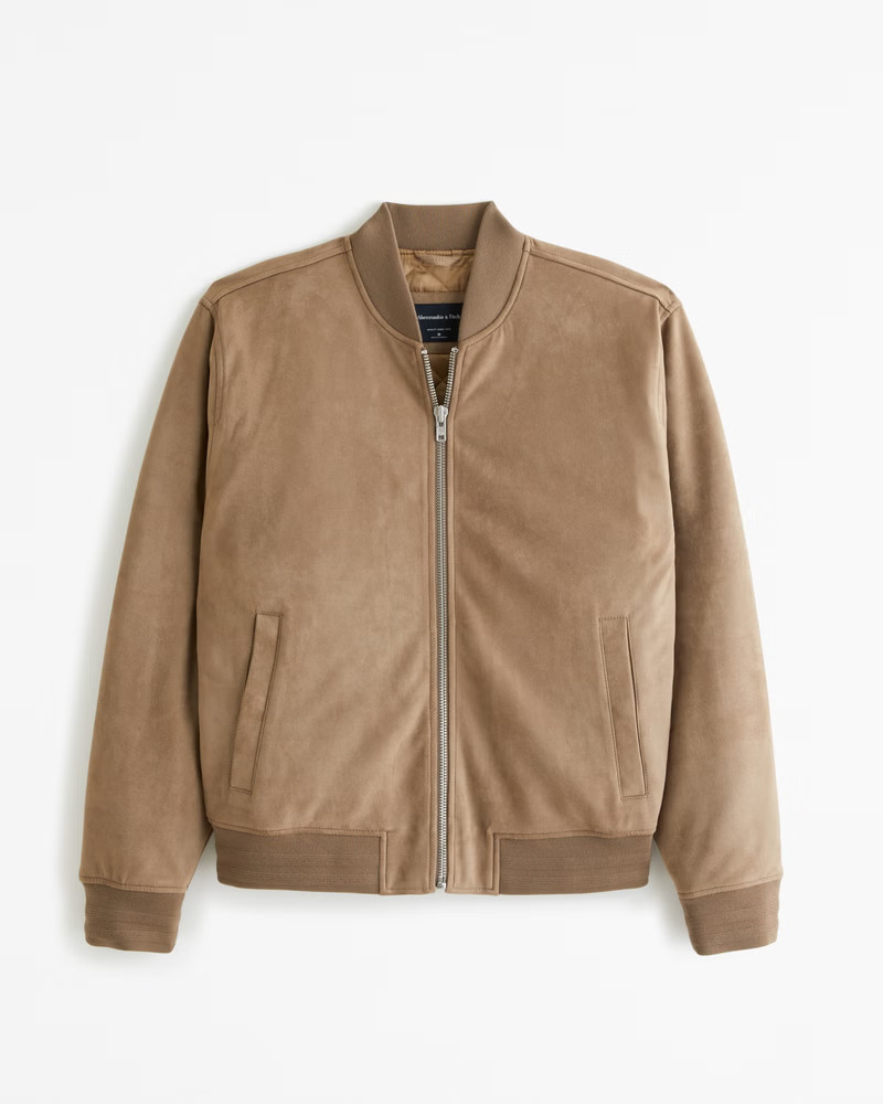 Vegan Suede Bomber Jacket | Abercrombie & Fitch (US)