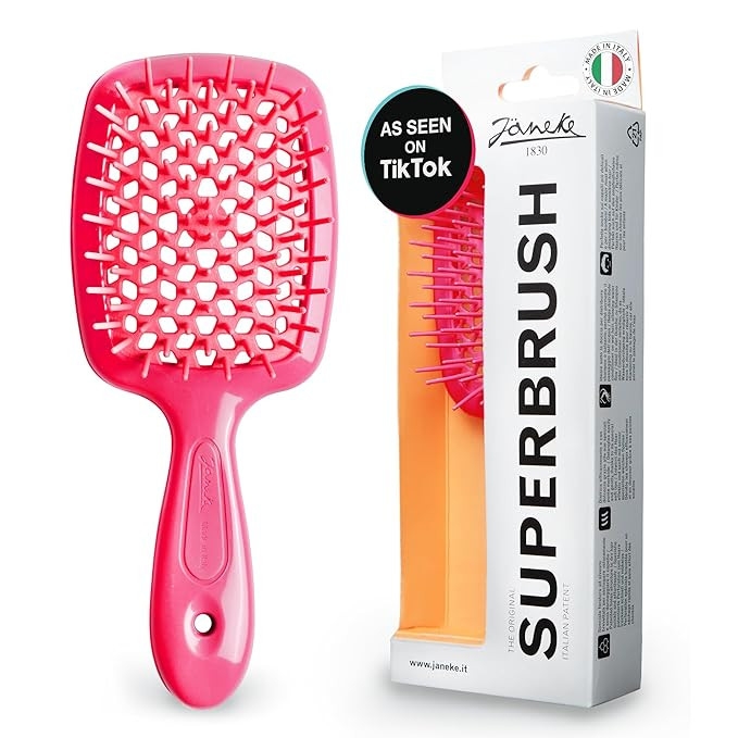 Janeke Superbrush Detangling Brush for Soft Smoothing Hair Brushing with Anti-Static Bristles - V... | Amazon (US)