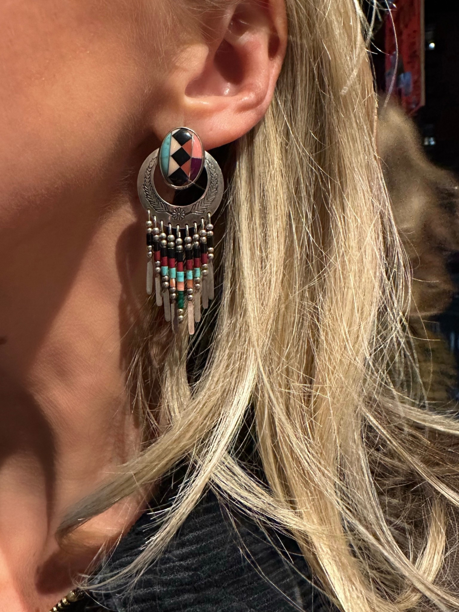 Country concert bound with my favorite vintage southwestern fringe earrings. I linked similar vintage earrings from the same designer! 

Turquoise
Sterling silver
Statement earrings 
Coral onyx
Jewelry
Native American 
Navajo 
Country music
Western 

#LTKFindsUnder50 #LTKFindsUnder100 #LTKStyleTip