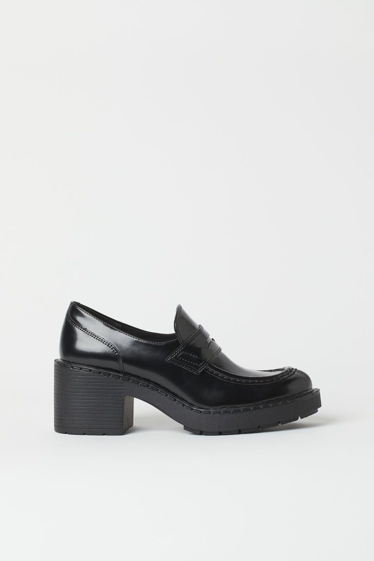 H & M - Block-heeled Loafers - Black | H&M (US + CA)
