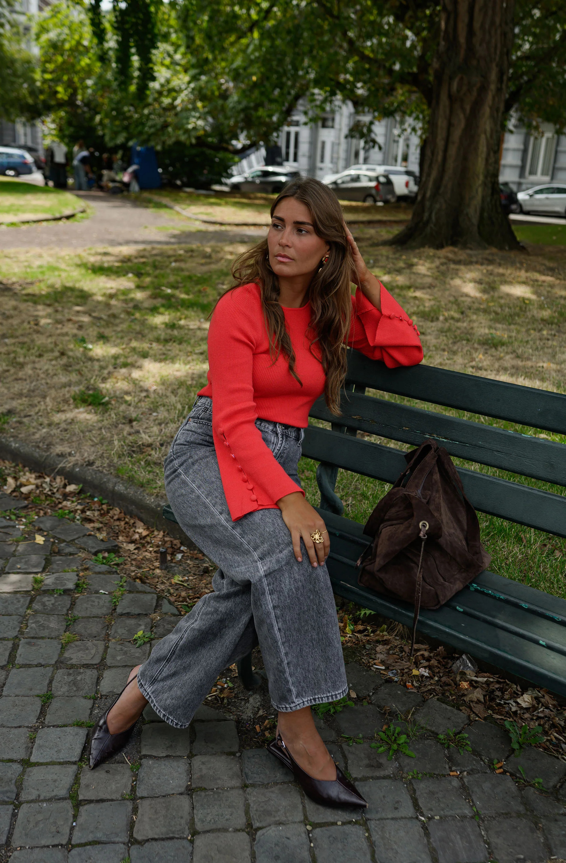 Red Miriam Sweater | Easy Clothes