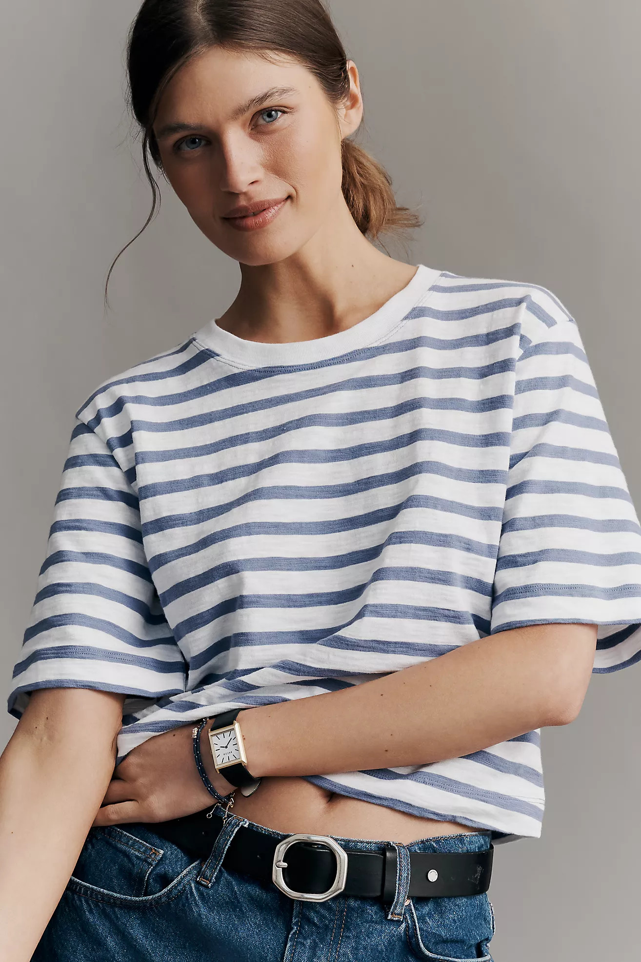 The Corey Short-Sleeve Boxy Tee by Maeve | Anthropologie (US)
