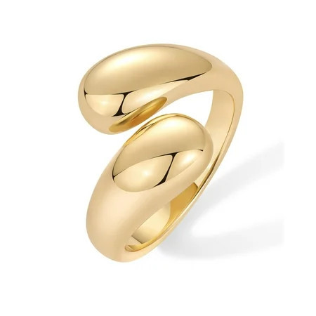 PAVOI 14K Yellow Gold Plated Chunky Open Twist Stackable Rings for Women | Bold Crossover Statement Ring Band | Size 8 C29 | Walmart (US)