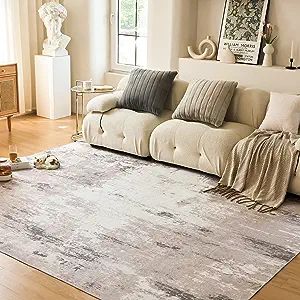 OIGAE Machine Washable Rug 5'x7', Ultra-Thin Foldable Abstract Modern Area Rug, Stain Resistant A... | Amazon (US)