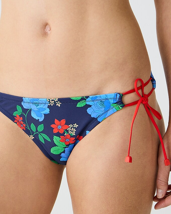 String hipster bikini bottom in blue peony print | J. Crew US