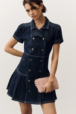 Denim Peacoat Mini Dress | Anthropologie (US)