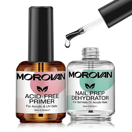 Morovan Professional Natural Nail Prep Dehydrator and Acid-Free Primer Set | Walmart (US)