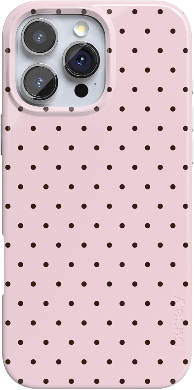 Casely iPhone 16 Pro Max Case | On the Dot | Pink & Brown Polka Dot | Compatible with MagSafe | C... | Amazon (US)