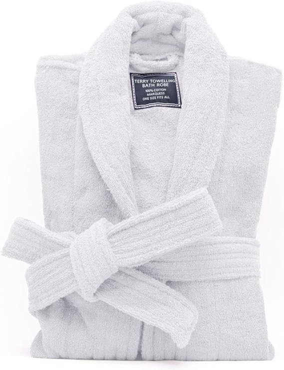 All-Cotton Bathrobe Thick Plush Cloth Housecoat Terry Toweling, Sweat Steaming Clothes Comfortabl... | Amazon (US)