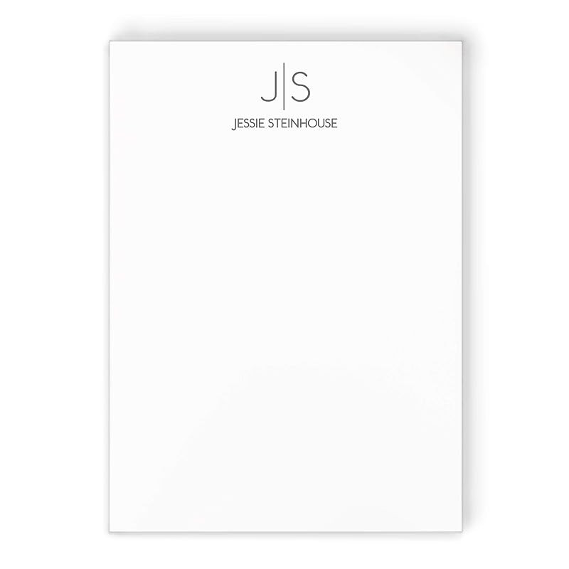 THIN LINE MONOGRAM NOTEPAD - Personalized Professional Simple Mens Masculine Customized Stationer... | Amazon (US)