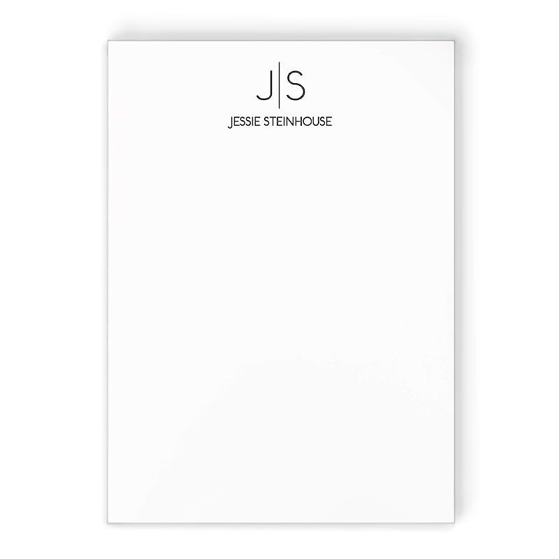 THIN LINE MONOGRAM NOTEPAD - Personalized Professional Simple Mens Masculine Customized Stationer... | Amazon (US)