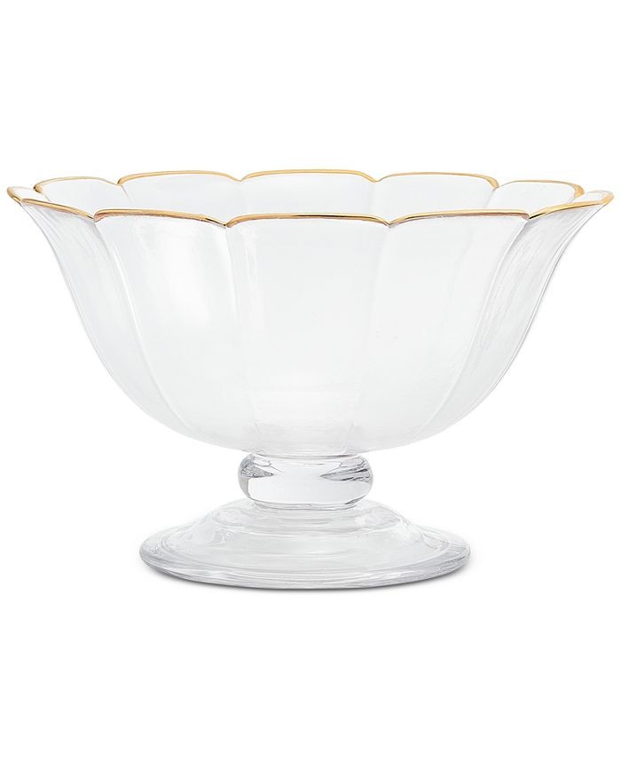 Martha Stewart Collection Footed Serve Bowl with Gold Edge, Created for Macy's & Reviews - Servew... | Macys (US)
