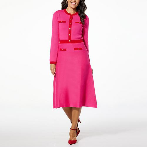 C Wonder by Christian Siriano Sweater Dress - Pink - Size 3X | HSN