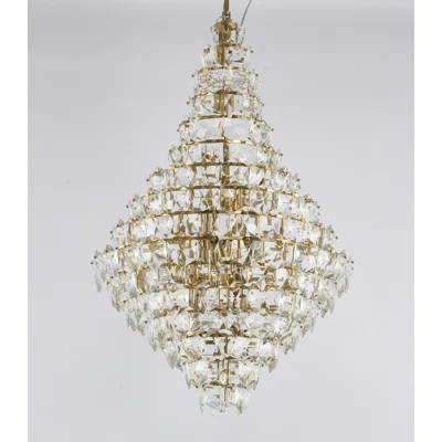 27 Light Crystal Chandelier With Chrome Frame | Wayfair North America