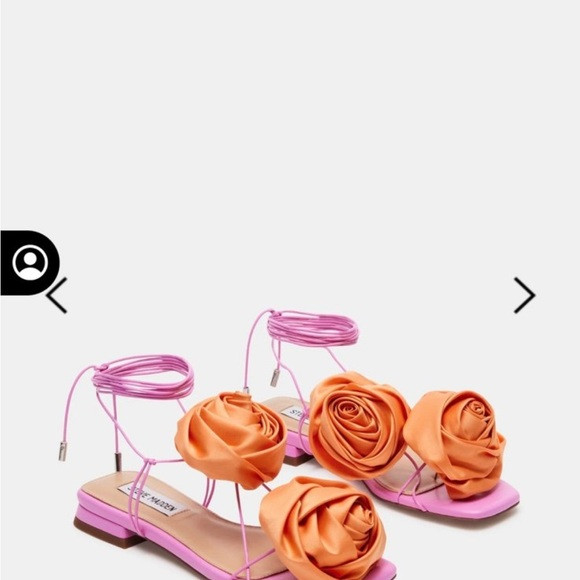 Steve Madden Pink and Orange Floral Sandals | Poshmark