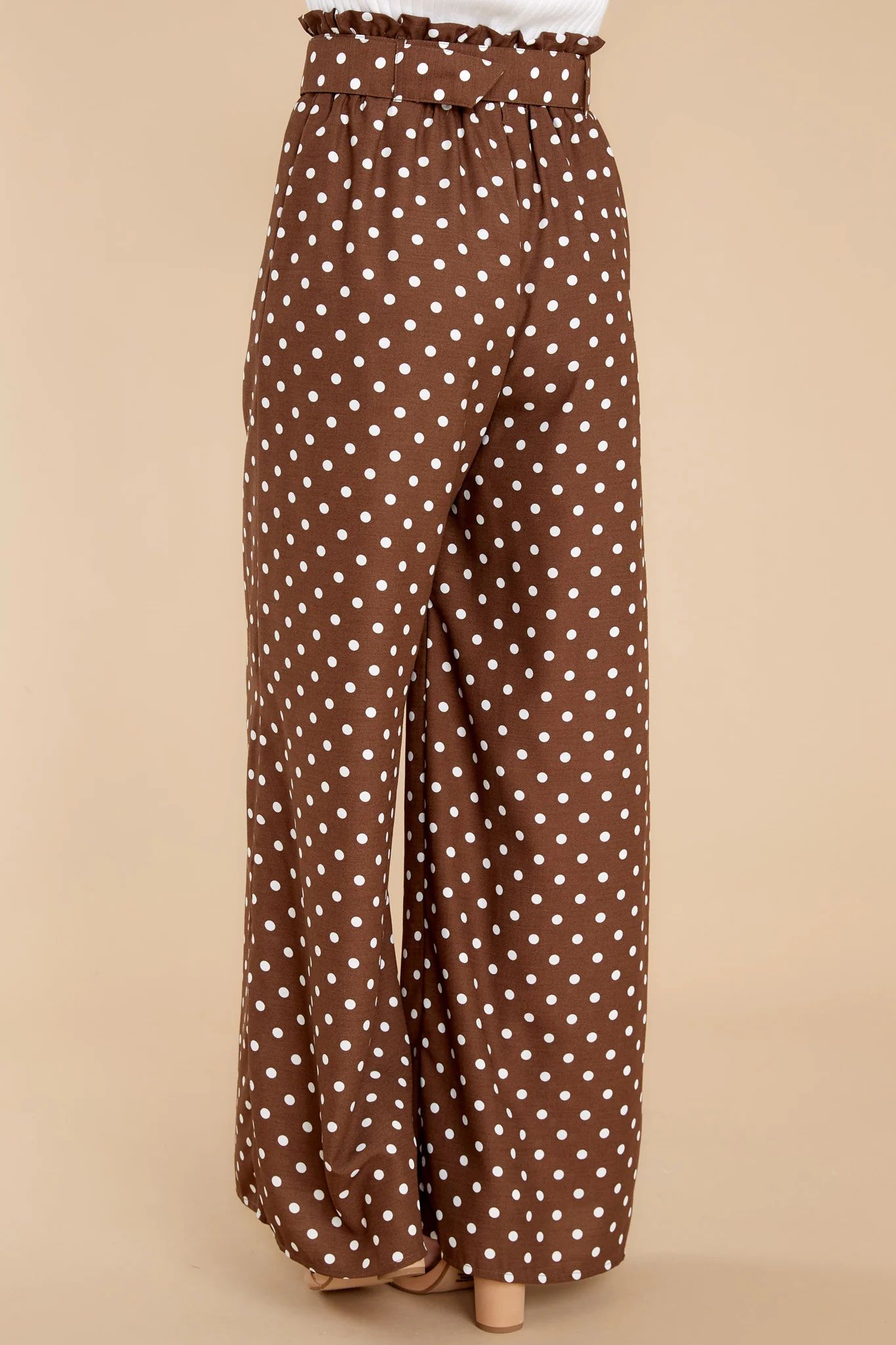 Sweet Spot Toffee Brown Polka Dot Pants | Red Dress 