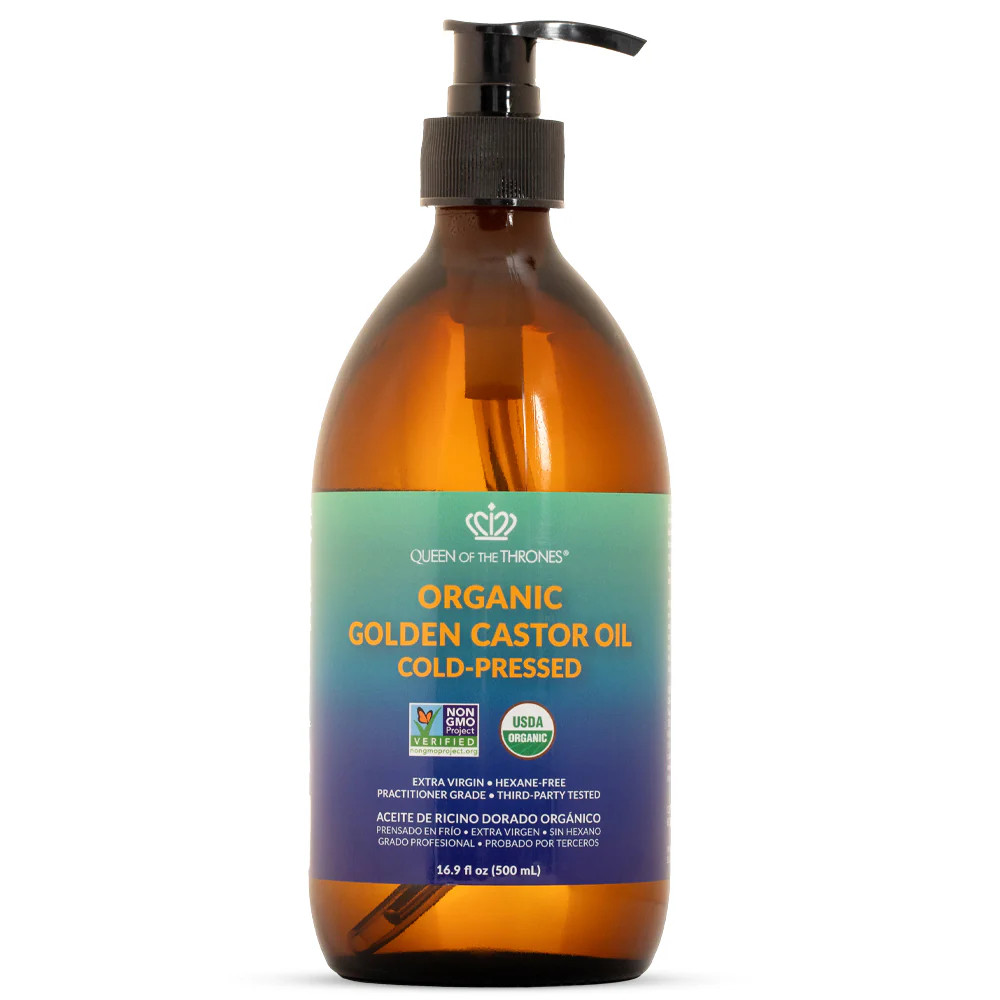 Organic Golden Pure Castor Oil | Certified Organic Pure, Hexane-Free, Extra Virgin | Natural Hydr... | Queen of the Thrones®
