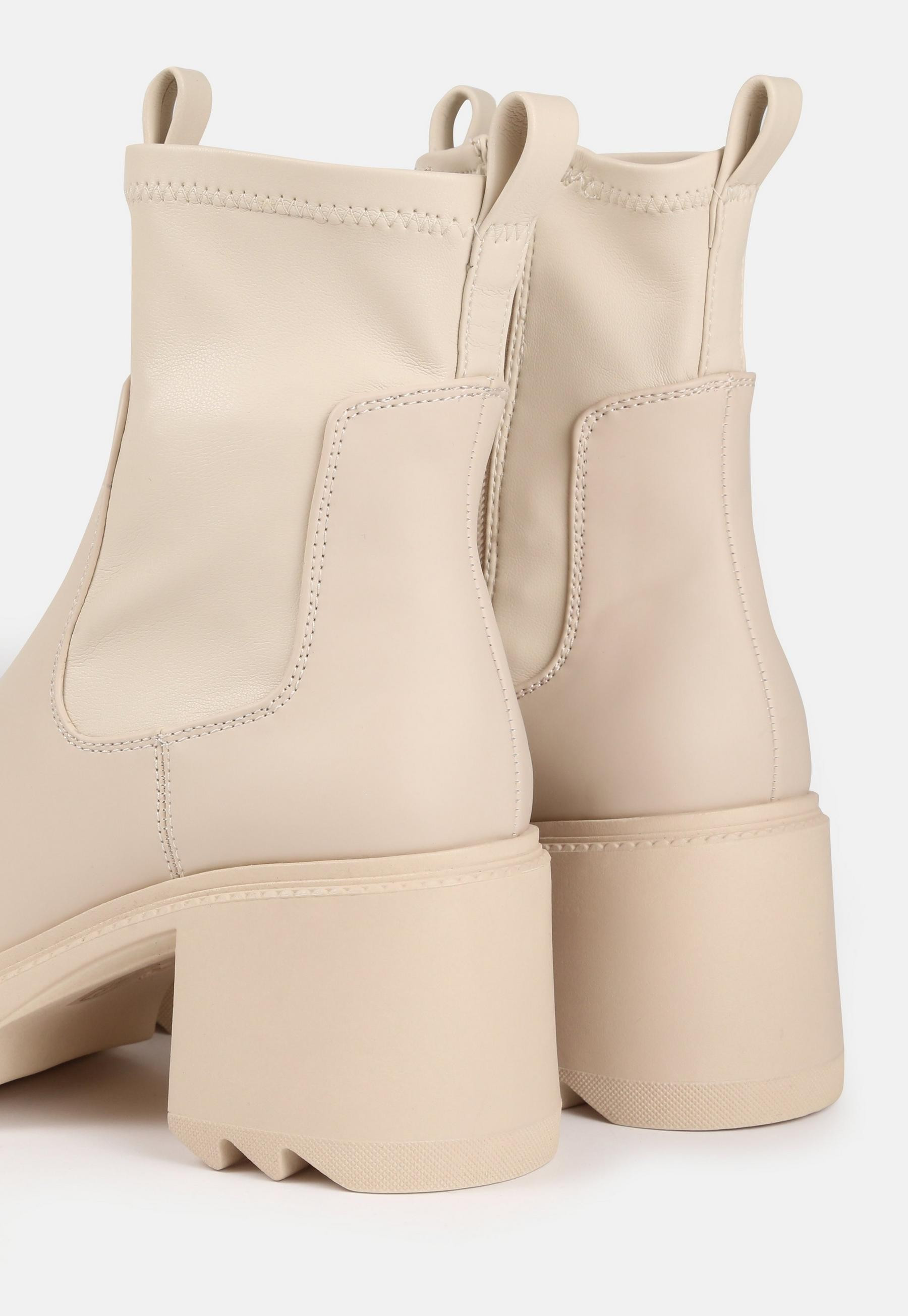Missguided - Cream Jagged Sole Heeled Ankle Boots | Missguided (US & CA)