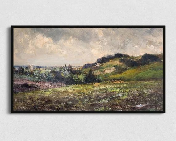 Samsung Frame TV Art Download | Windswept Hills | Digital Vintage Landscape Painting Art Image fo... | Etsy (US)