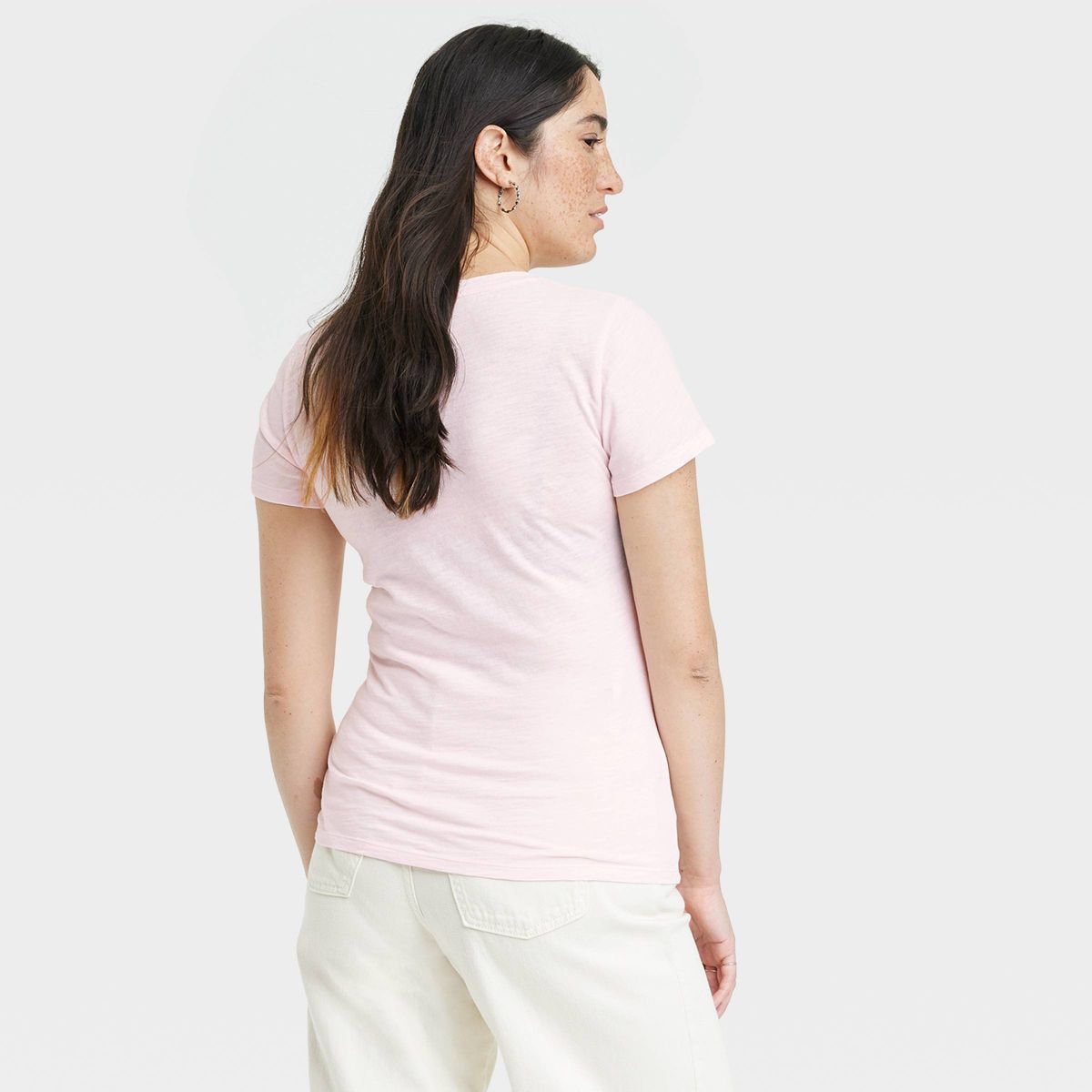 Women's Slim Fit Short Sleeve V-Neck T-Shirt - Universal Thread™ Light Pink S | Target