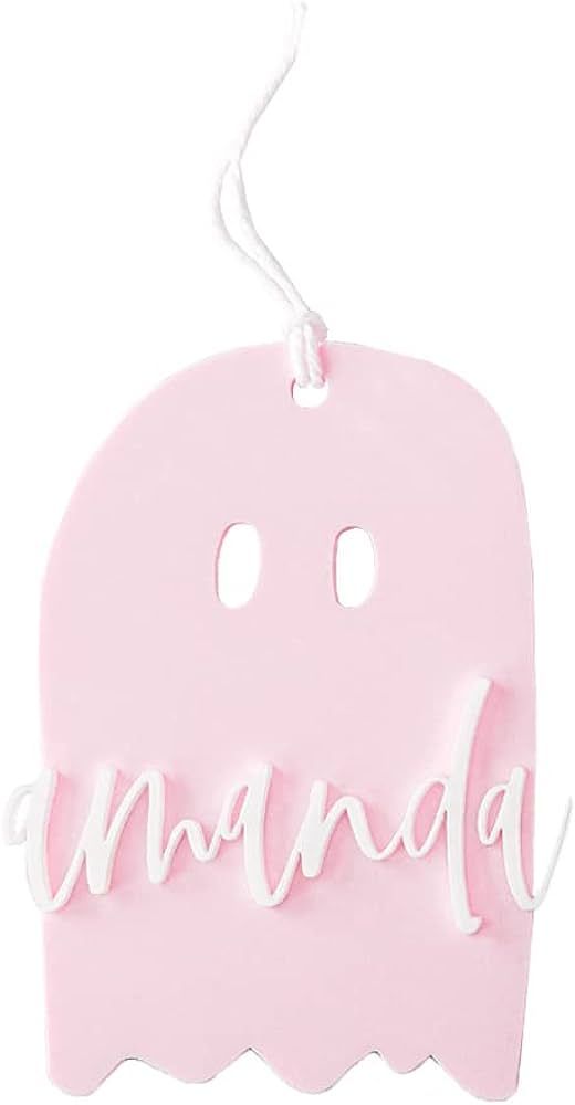 The Cotton & Canvas Co. Personalized Name Ghost Gift Tag, Halloween Basket Marker, Acrylic Gift T... | Amazon (US)