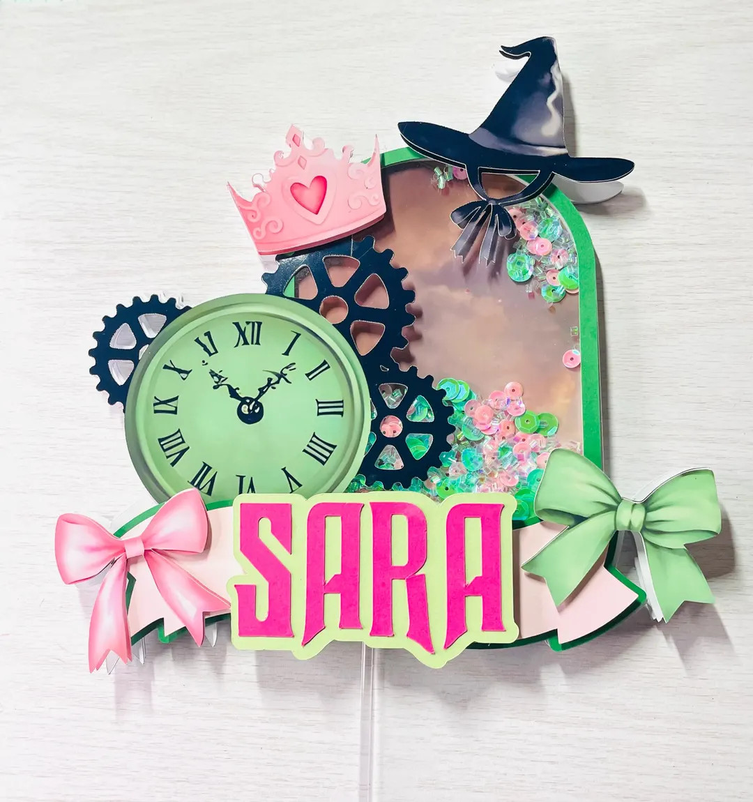 Wicked Theme Birthday Shaker Cake Topper Cupcake Toppers Birthday Personalized - Etsy | Etsy (US)