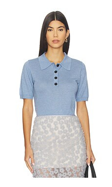 Maude Club Darcy Polo Top in Light Blue from Revolve.com | Revolve Clothing (Global)