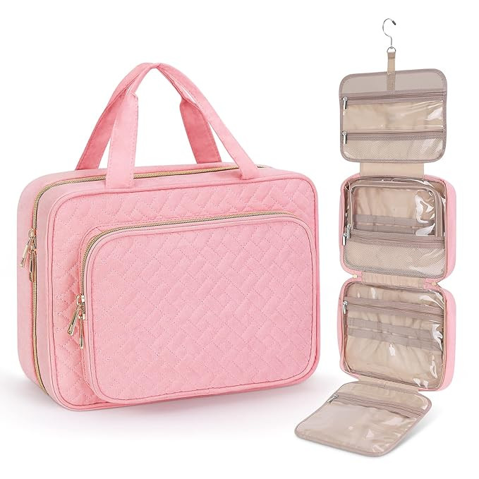 Wedama Toiletry Bag for Women, Large Cosmetic Travel Bag, Hanging Toiletry Bag for Bathroom, Thic... | Amazon (US)