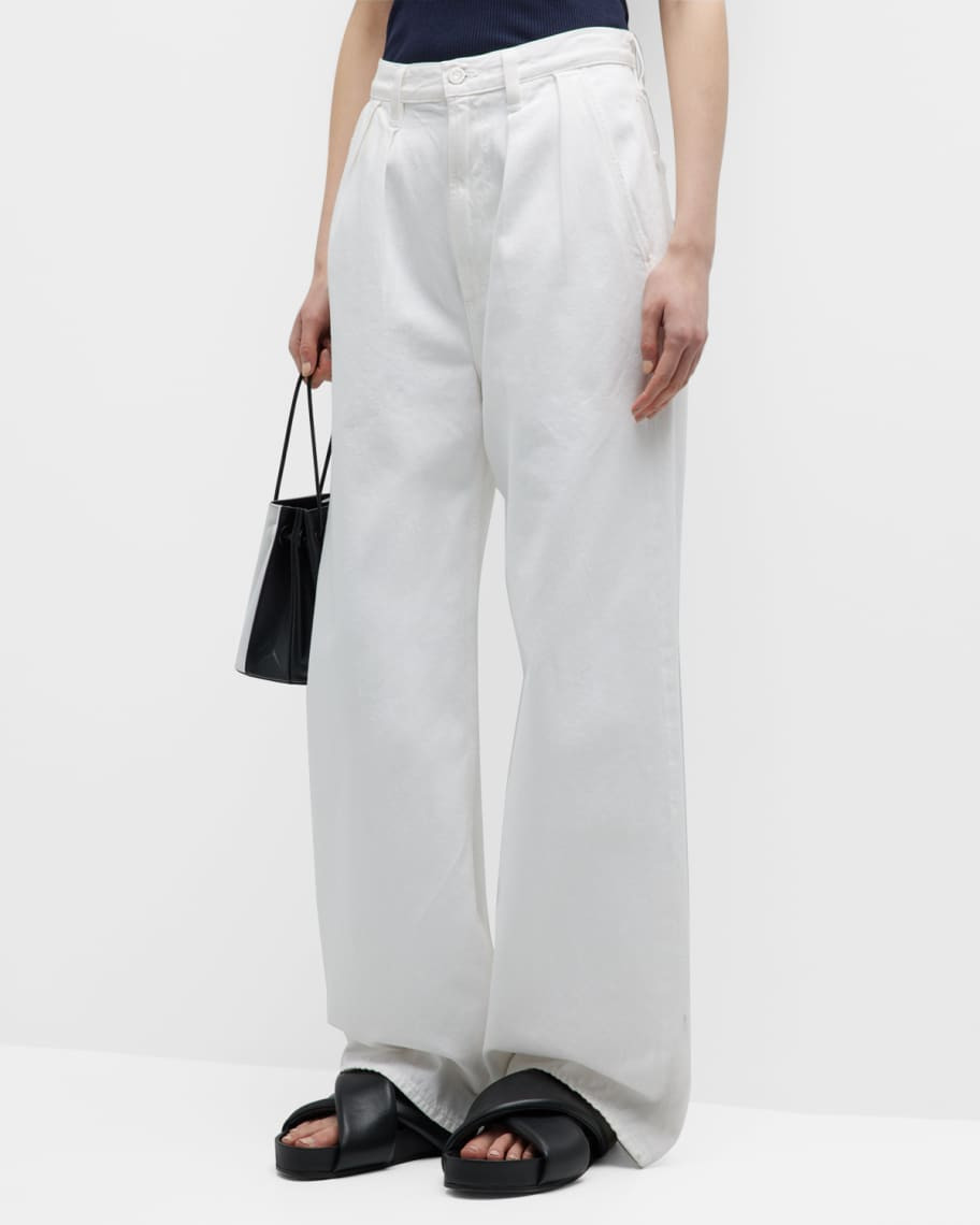 Citizens of Humanity Maritzy Pleated Wide-Leg Denim Trousers | Neiman Marcus