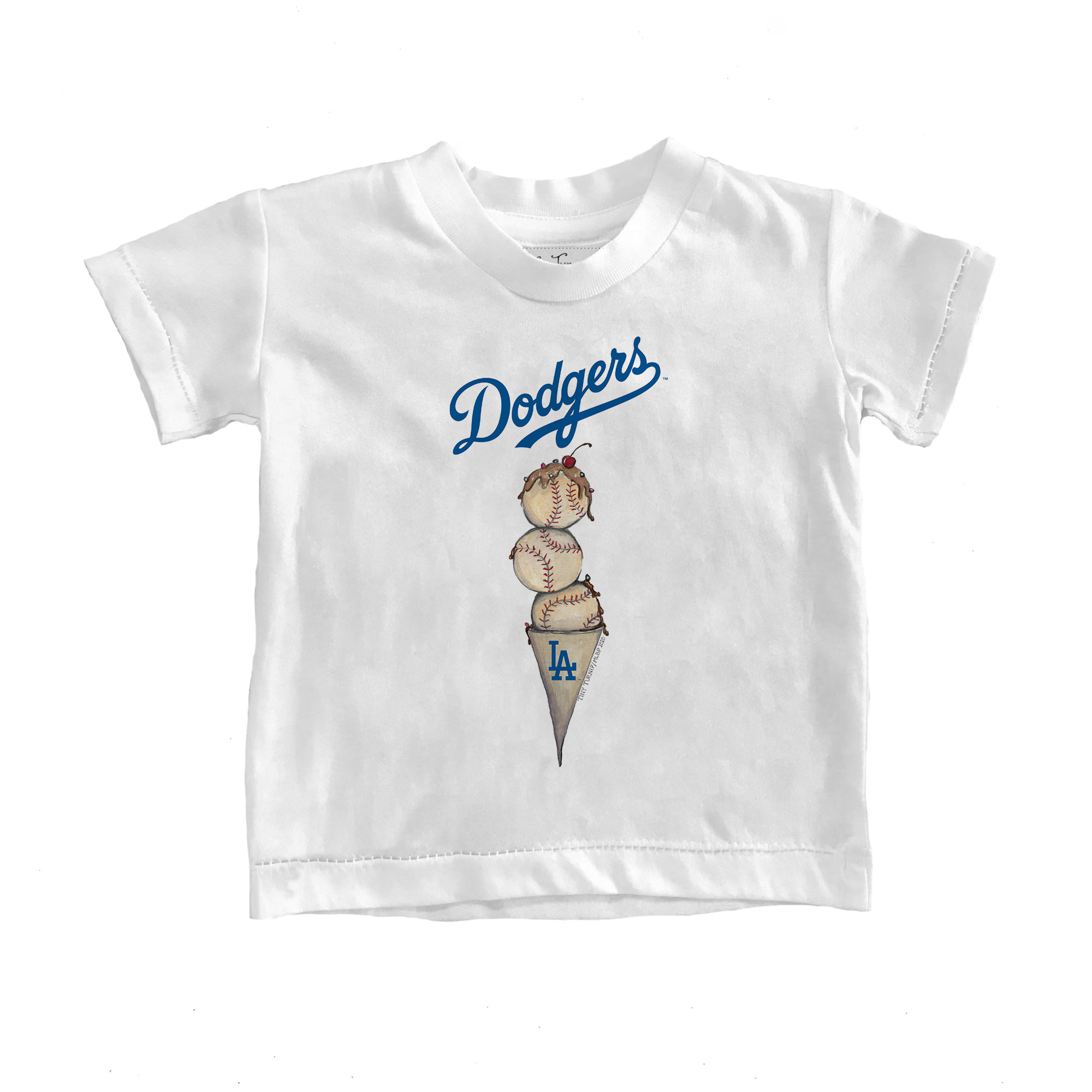 Youth Los Angeles Dodgers Tiny Turnip White Triple Scoop T-Shirt | MLB Shop