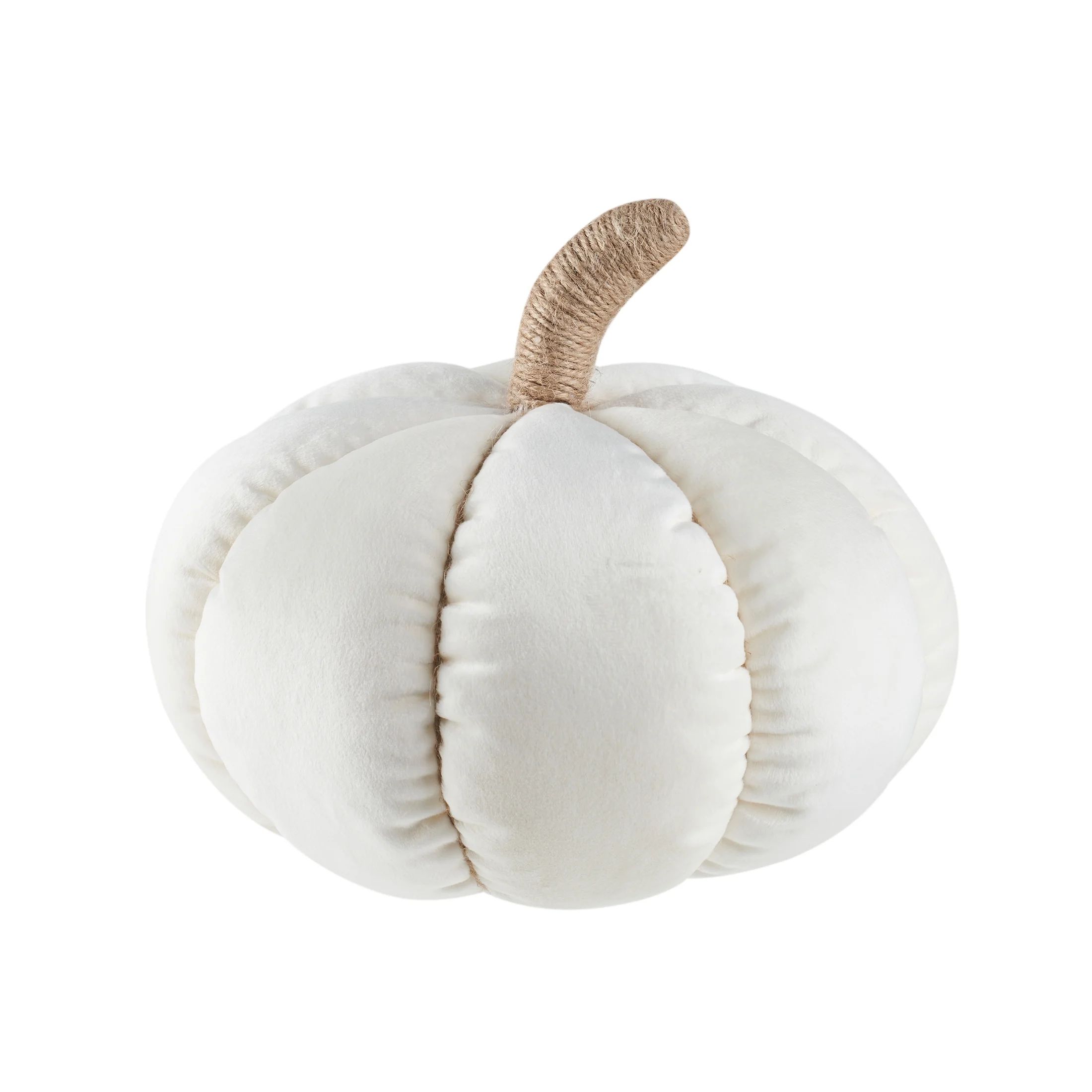 Way to Celebrate 6" x 9" Ivory Velvet Pumpkin Shaped Decorative Pillow | Walmart (US)