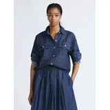 Free Assembly Women's Cropped Utility Shirt with Long Sleeves, Sizes XS-XXL | Walmart (US)