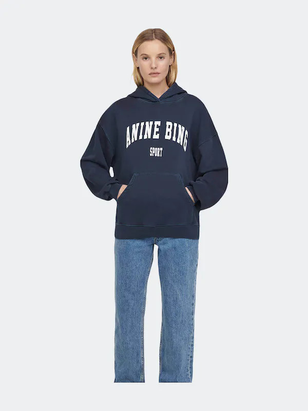 ANINE BING Harvey Sweatshirt - Navy - Blue - L | Verishop