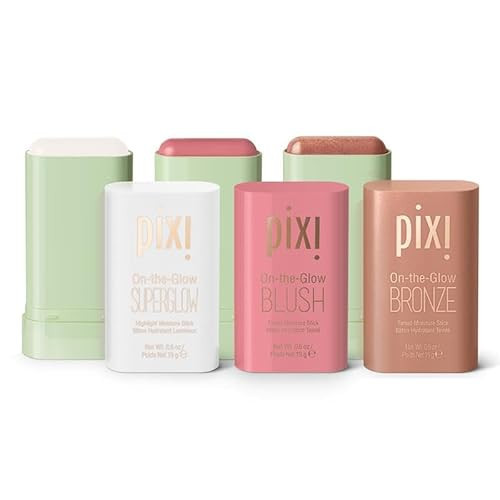 Pixi Beauty Radiance Ready On-the-Glow Trio | Hydrating Hydrating Tinted Moisture Stick Blush, Bronzer, and Highlighter Set | Travel Size, Vegan, and Paraben-Free | Amazon (US)