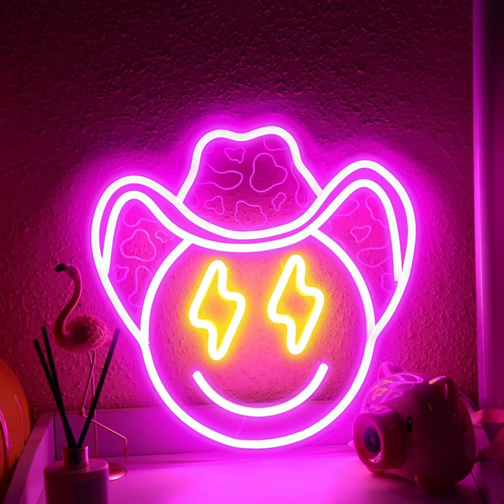 Riakrum Neon Sign for Wall Decor Y2k Lighting LED Neon Light Preppy Aesthetic Cowboy Room Decor f... | Amazon (US)