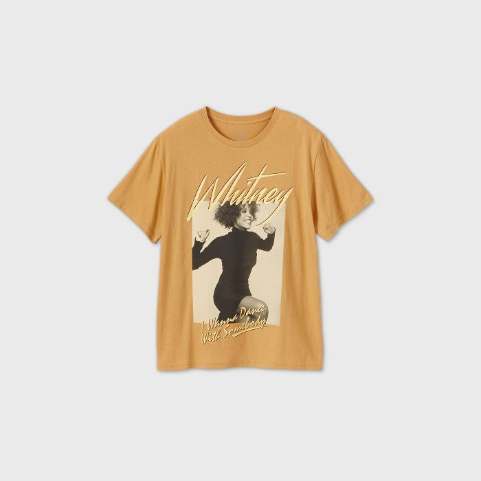 Women's Whitney Houston Short Sleeve Graphic T-Shirt - (Regular & Plus) Beige | Target