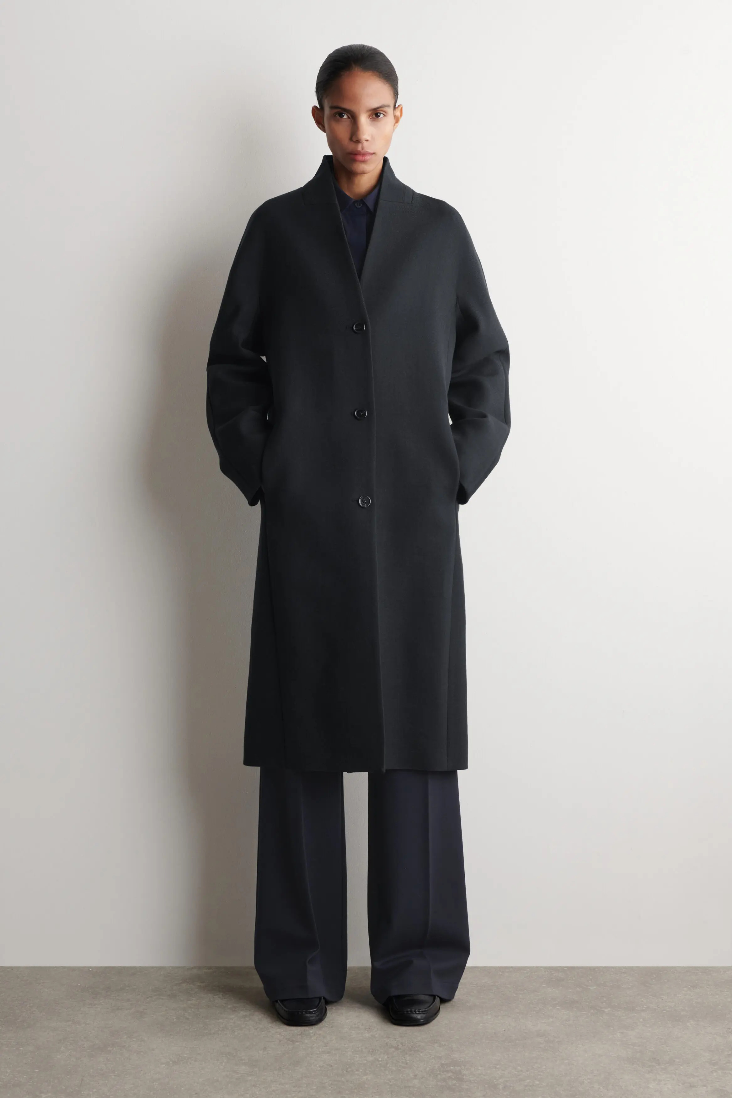 COS Collarless Wool-Twill Coat (Women) | Nordstrom | Nordstrom