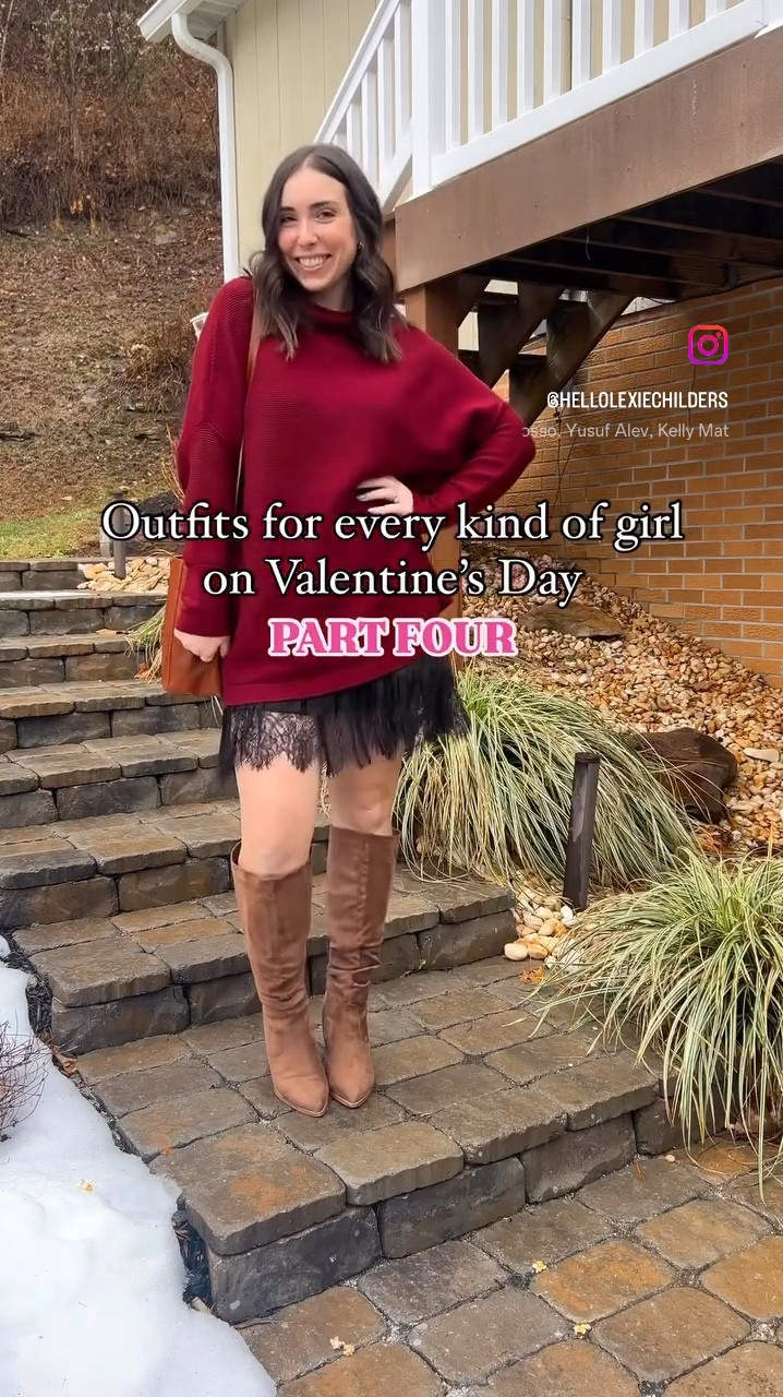 Valentine’s Day outfit part FOUR 🩷♥️
Sweater dress + slip skirt! 
 
This outfit is fun + festive + flattering! I was unsure of how this top would fit, but I ordered TTS (M) and it was the perfect length with the lace! Everything I’m wearing runs TTS and is 🔗 on my @shop.ltk For reference, I’m 5’8” size 8, 160lbs 💕

#momswithstyle #momootd #momoutfits #outfitideas #casualstyle #momstyle #outfitinspo #amazonfashion #valentinesdayoutfit #vdayoutfit #valentinesday2025

#LTKSeasonal #LTKParties #LTKFindsUnder50