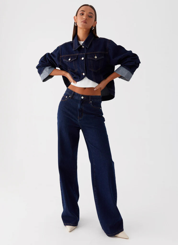 Back Again Straight Leg Denim Jeans - Blue | Peppermayo (Global)