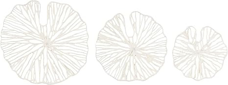 Creative Co-Op Handmade White Coral Shaped Paper & Metal Décor (Set of 3 Sizes) Wall Art | Amazon (US)